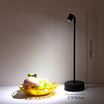 Modern Minimalist Cylindrical Iron PVC LED Table Lamp For Dining Room