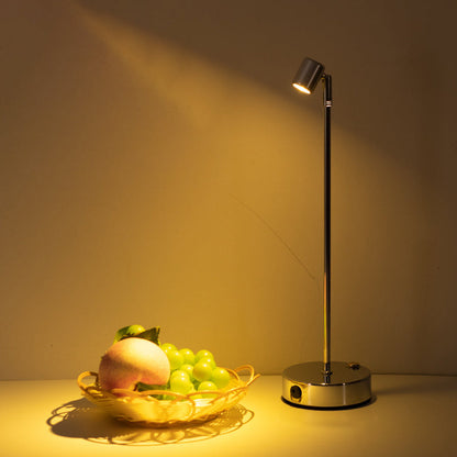 Modern Minimalist Cylindrical Iron PVC LED Table Lamp For Dining Room