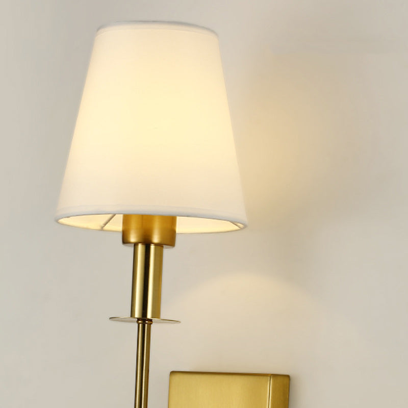 Contemporary Nordic Drum Iron Fabric 1-Light Wall Sconce Lamp For Living Room
