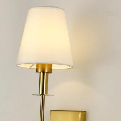 Contemporary Nordic Drum Iron Fabric 1-Light Wall Sconce Lamp For Living Room