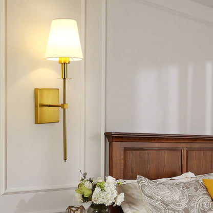 Contemporary Nordic Drum Iron Fabric 1-Light Wall Sconce Lamp For Living Room