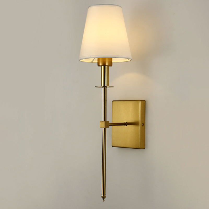 Contemporary Nordic Drum Iron Fabric 1-Light Wall Sconce Lamp For Living Room