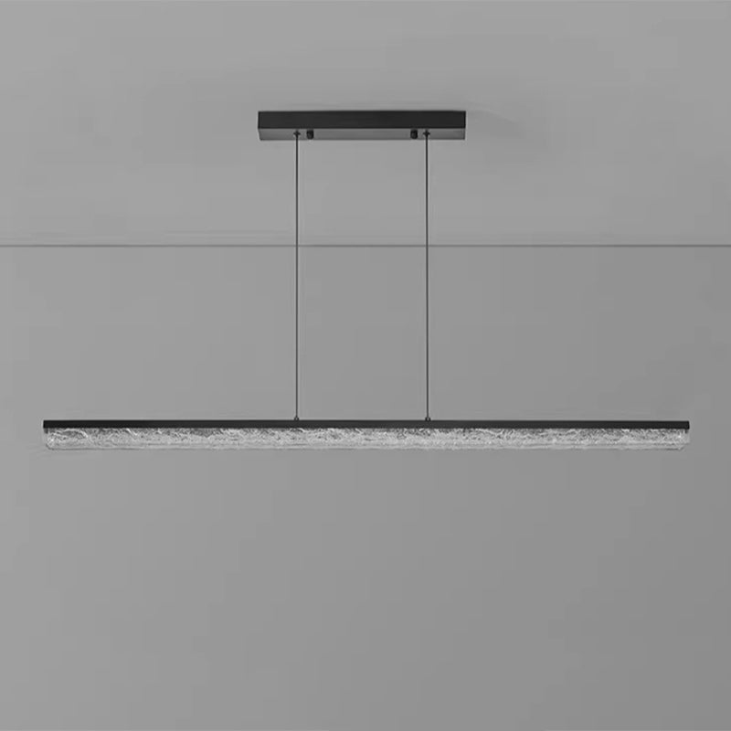 Modern Minimalist Iron Acrylic Long Strip LED Island Light Chandeliers For Dining Room