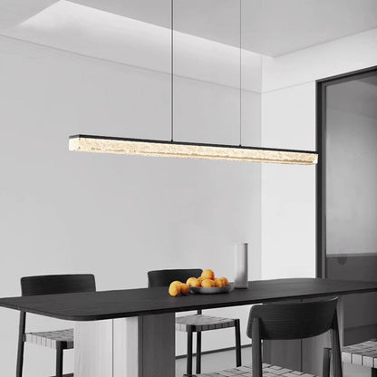 Modern Minimalist Iron Acrylic Long Strip LED Island Light Chandeliers For Dining Room