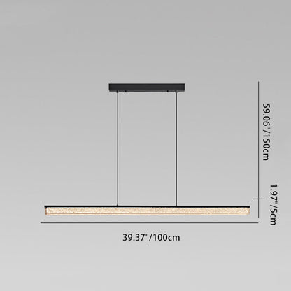Modern Minimalist Iron Acrylic Long Strip LED Island Light Chandeliers For Dining Room