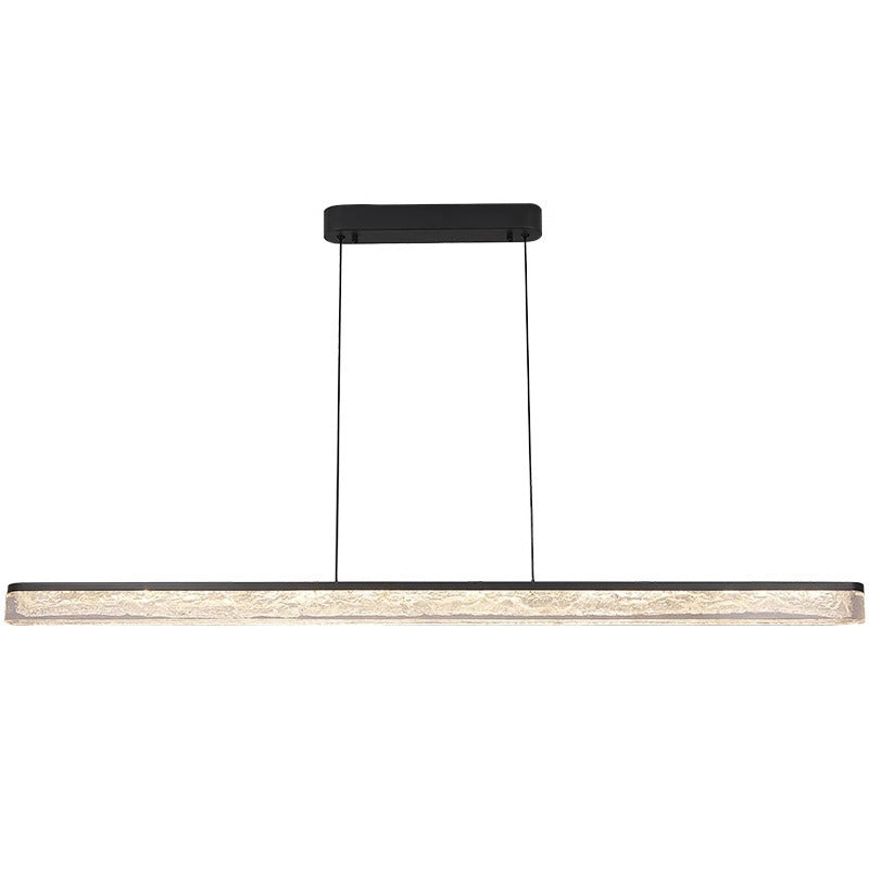 Modern Minimalist Iron Acrylic Long Strip LED Island Light Chandeliers For Dining Room