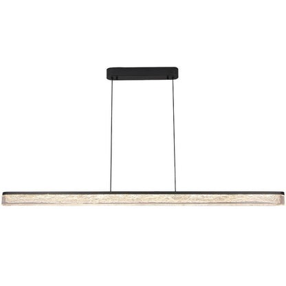 Modern Minimalist Iron Acrylic Long Strip LED Island Light Chandeliers For Dining Room