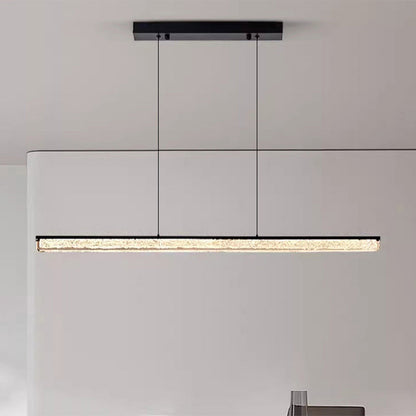 Modern Minimalist Iron Acrylic Long Strip LED Island Light Chandeliers For Dining Room