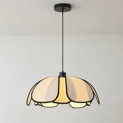 Contemporary Nordic Petals Iron Plant Fiber 1-Light Pendant Light For Dining Room