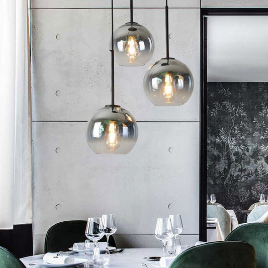 Modern Luxury Gradient Glass Globe Shade 1-Light Pendant Light For Dining Room