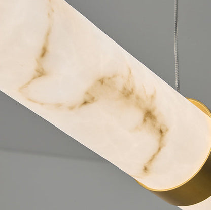 Modern Luxury Cylinder Long Textured Iron Faux Dolomite LED Pendant Light Island Light For Dining Room