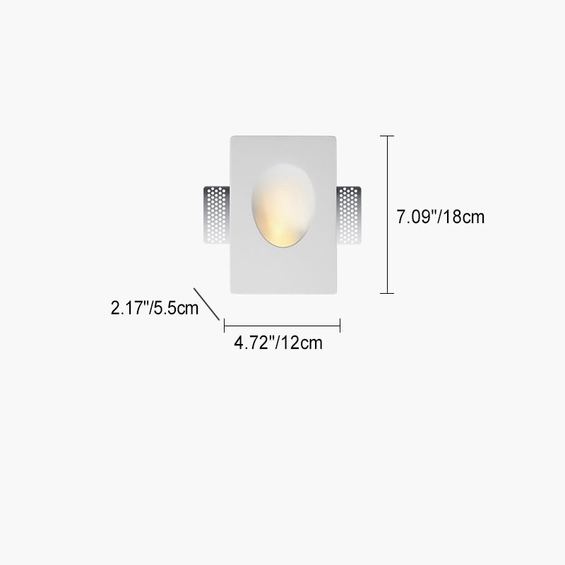 Modern Minimalist Recessed Plaster Round 1-Light Wall Sconce Lamp For Living Room