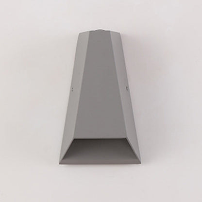 Modern Minimalist Aluminum Trapezoid Up And Down Illuminated LED Outdoor Wall Sconce Lamp For Garden