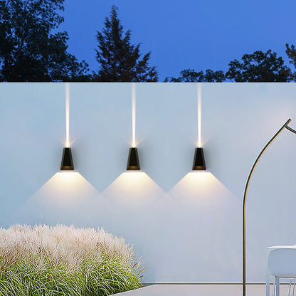 Modern Minimalist Aluminum Trapezoid Up And Down Illuminated LED Outdoor Wall Sconce Lamp For Garden