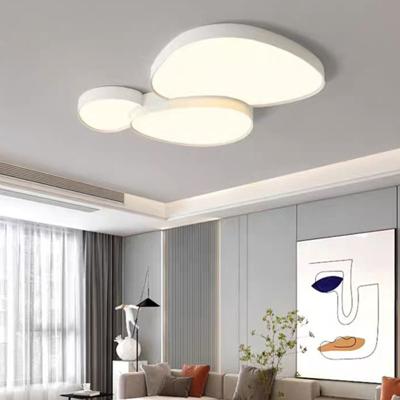 Contemporary Simplicity Cobblestone Acrylic Iron LED Flush Mount Ceiling Light For Living Room