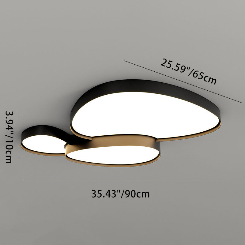 Contemporary Simplicity Cobblestone Acrylic Iron LED Flush Mount Ceiling Light For Living Room
