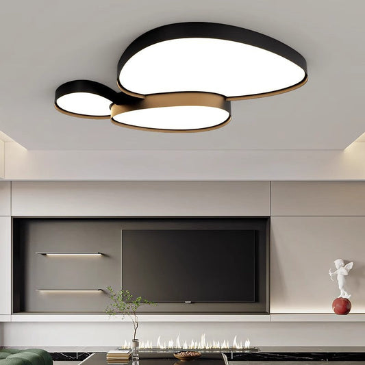 Contemporary Simplicity Cobblestone Acrylic Iron LED Flush Mount Ceiling Light For Living Room