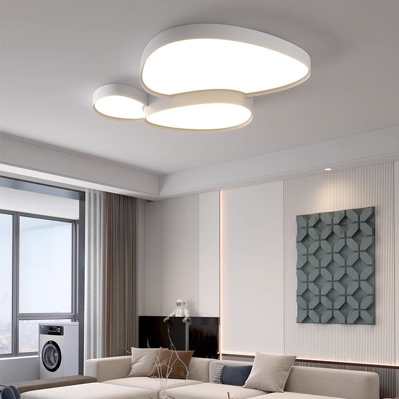 Contemporary Simplicity Cobblestone Acrylic Iron LED Flush Mount Ceiling Light For Living Room