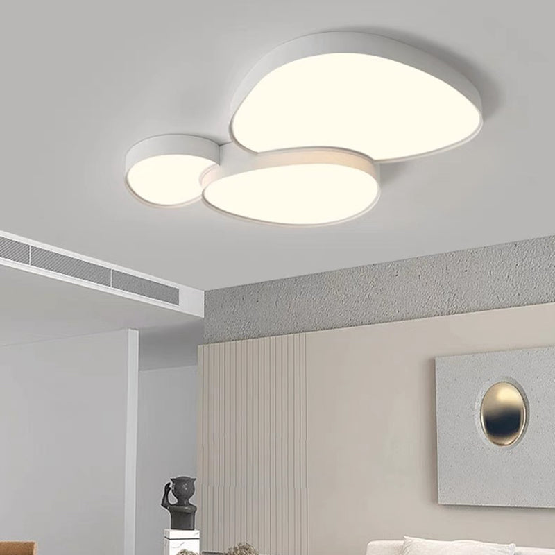 Contemporary Simplicity Cobblestone Acrylic Iron LED Flush Mount Ceiling Light For Living Room