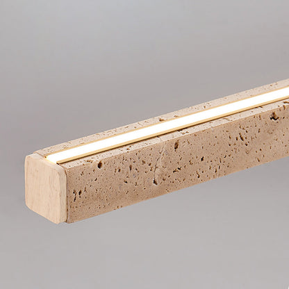 Traditional Vintage Travertine Straight Line Iron LED Island Light Pendant Light For Living Room