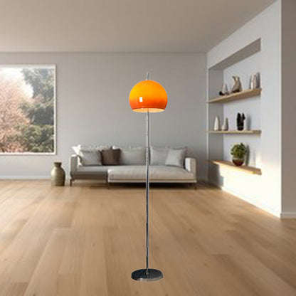 Modern Mid-Century Mushroom Round Iron Acrylic 2-Light Standing Floor Lamp For Living Room