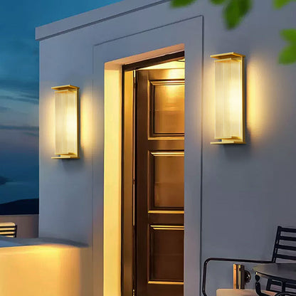 Modern Minimalist Waterproof Rectangle PC Stainless Steel LED Wall Sconce Lamp For Outdoor