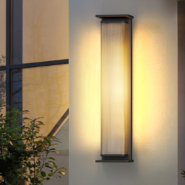 Modern Minimalist Waterproof Rectangle PC Stainless Steel LED Wall Sconce Lamp For Outdoor