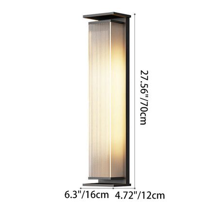 Modern Minimalist Waterproof Rectangle PC Stainless Steel LED Wall Sconce Lamp For Outdoor