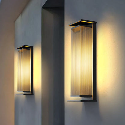 Modern Minimalist Waterproof Rectangle PC Stainless Steel LED Wall Sconce Lamp For Outdoor