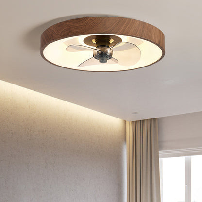Modern Simplicity Round Iron Acrylic LED Flush Mount Ceiling Fan Light For Bedroom