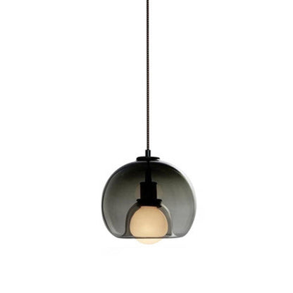 Modern Luxury Glass Metal Bowl 1/3-Light Pendant Light For Bedroom
