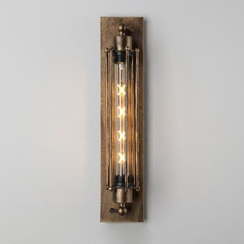 Contemporary Industrial Iron Columnar 1-Light Wall Sconce Lamp for Bedroom