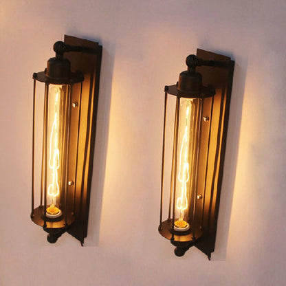 Contemporary Industrial Iron Columnar 1-Light Wall Sconce Lamp for Bedroom