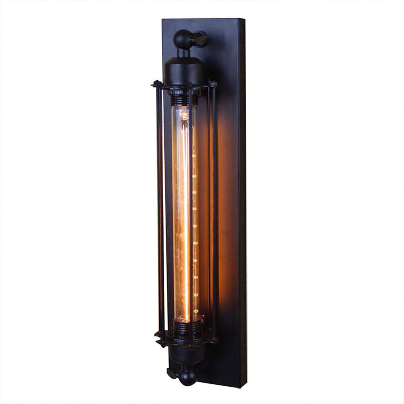 Contemporary Industrial Iron Columnar 1-Light Wall Sconce Lamp for Bedroom