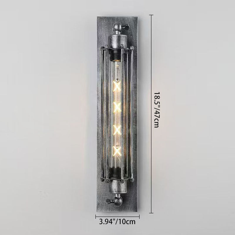 Contemporary Industrial Iron Columnar 1-Light Wall Sconce Lamp for Bedroom