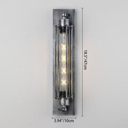 Contemporary Industrial Iron Columnar 1-Light Wall Sconce Lamp for Bedroom