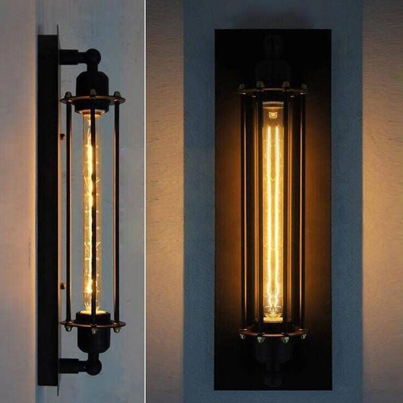 Contemporary Industrial Iron Columnar 1-Light Wall Sconce Lamp for Bedroom