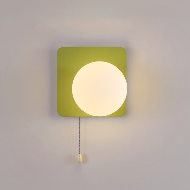 Modern Simplicity Geometry Iron Glass 1-Light Zipper Wall Sconce Lamp For Bedroom