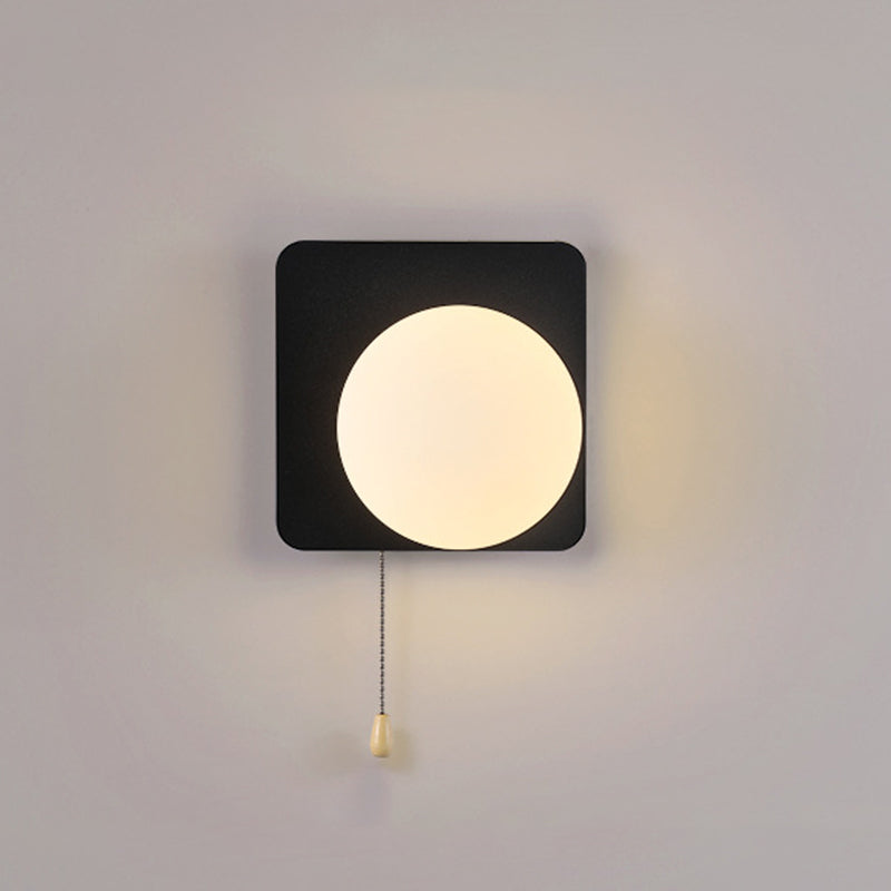 Modern Simplicity Geometry Iron Glass 1-Light Zipper Wall Sconce Lamp For Bedroom