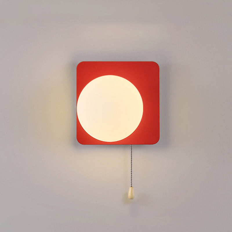 Modern Simplicity Geometry Iron Glass 1-Light Zipper Wall Sconce Lamp For Bedroom