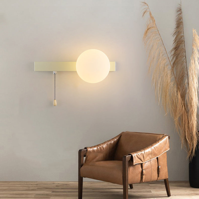 Modern Simplicity Geometry Iron Glass 1-Light Zipper Wall Sconce Lamp For Bedroom
