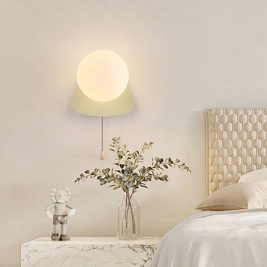 Modern Simplicity Geometry Iron Glass 1-Light Zipper Wall Sconce Lamp For Bedroom