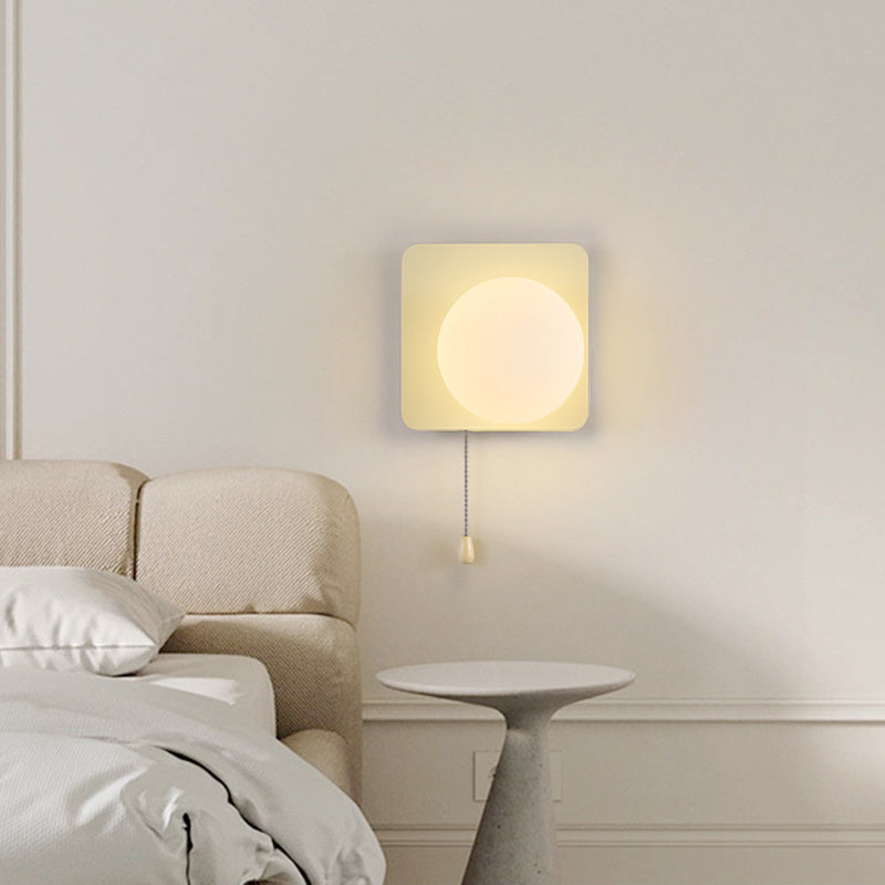Modern Simplicity Geometry Iron Glass 1-Light Zipper Wall Sconce Lamp For Bedroom