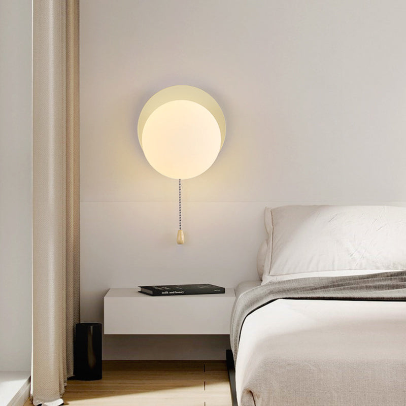 Modern Simplicity Geometry Iron Glass 1-Light Zipper Wall Sconce Lamp For Bedroom
