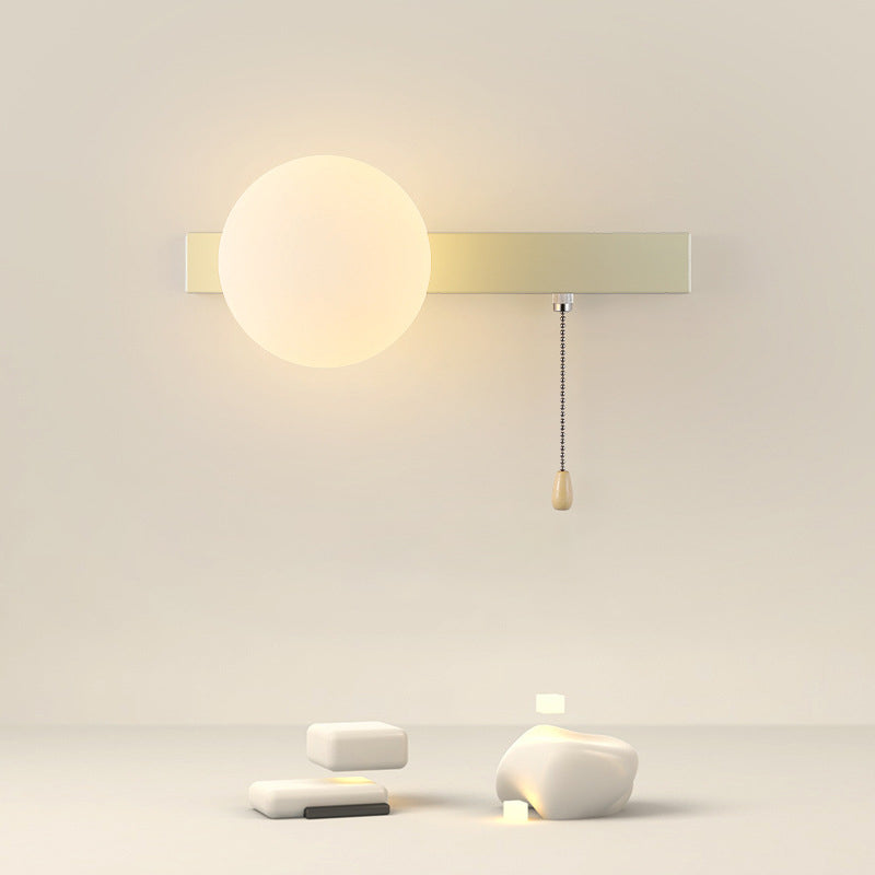 Modern Simplicity Geometry Iron Glass 1-Light Zipper Wall Sconce Lamp For Bedroom