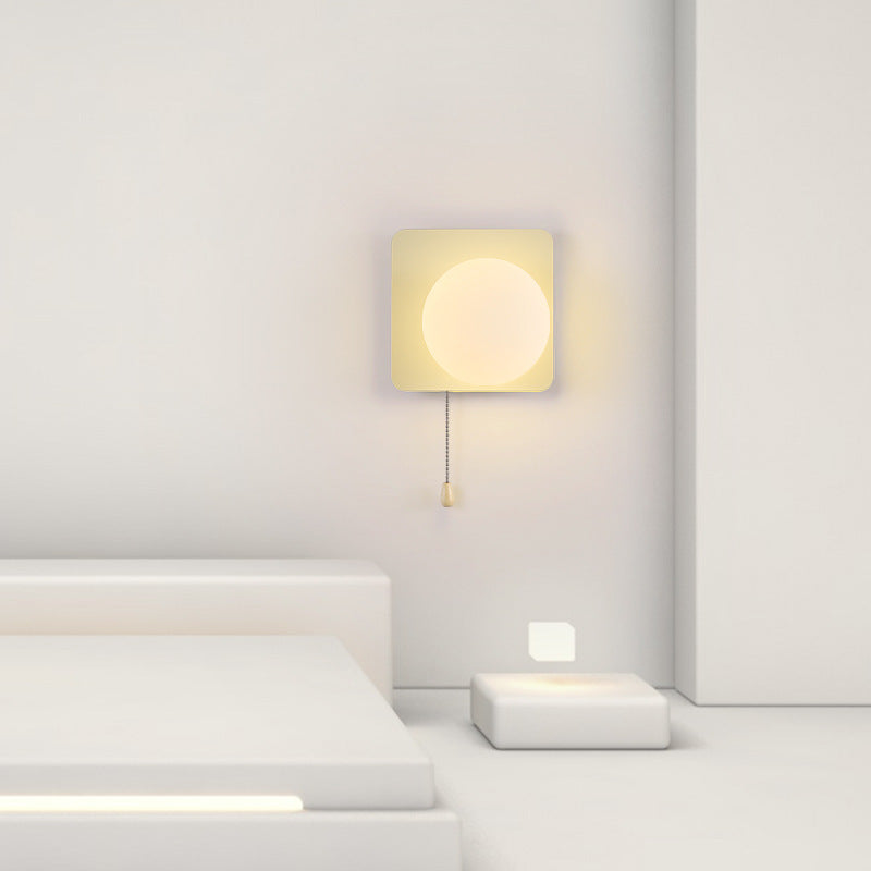 Modern Simplicity Geometry Iron Glass 1-Light Zipper Wall Sconce Lamp For Bedroom