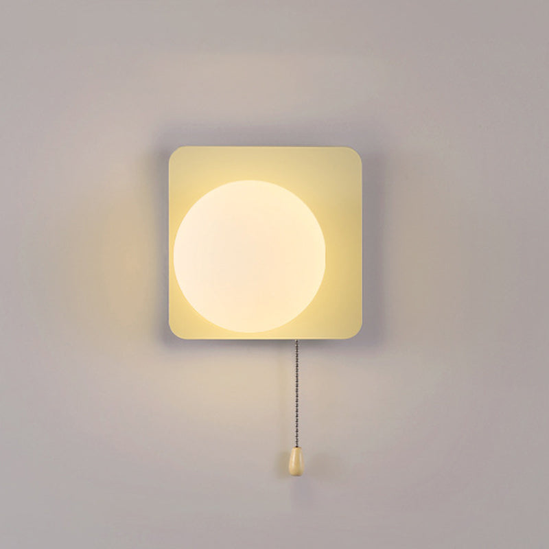 Modern Simplicity Geometry Iron Glass 1-Light Zipper Wall Sconce Lamp For Bedroom