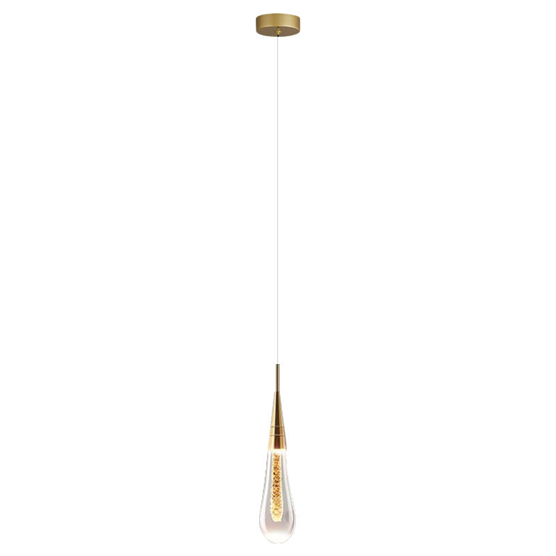 Contemporary Creative Droplet Aluminum Iron Glass LED Chandelier For Dining Room