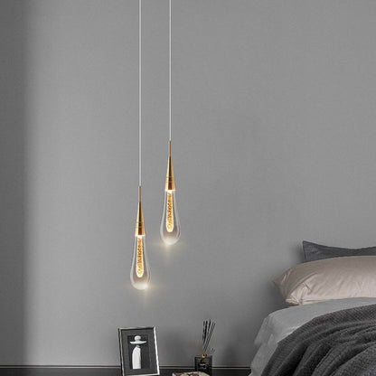 Contemporary Creative Droplet Aluminum Iron Glass LED Chandelier For Dining Room