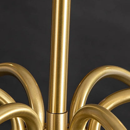 Contemporary Retro Copper Glass Candle 4/6/8 Light Chandelier For Living Room